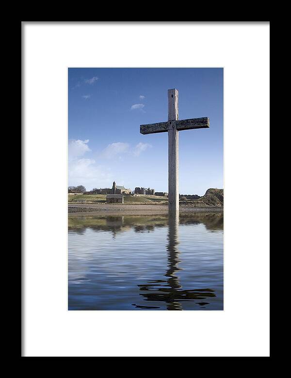 Calm Framed Print featuring the photograph Cross In Water, Bewick, England by John Short