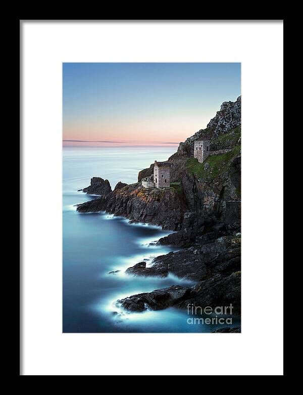 Botallack Framed Print featuring the photograph Crown mines long exposure by Richard Thomas