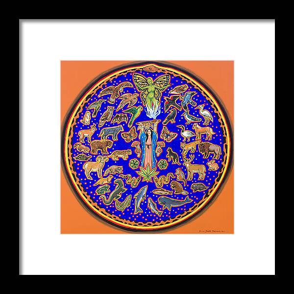 Virgin Of Guadalupe Framed Print featuring the painting Crown of Creation by James RODERICK