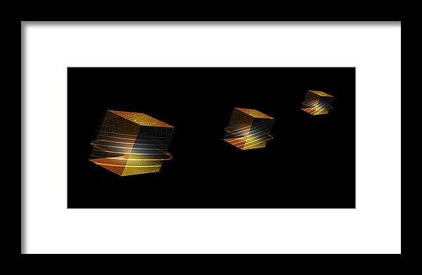 Abstract Framed Print featuring the digital art Cube Trails by Gordon Engebretson