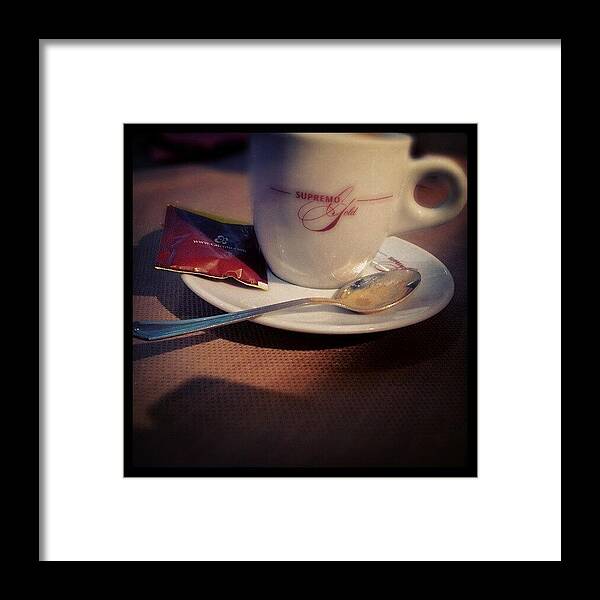 Cup Framed Print featuring the photograph Cup of coffee by Miguel Alonso