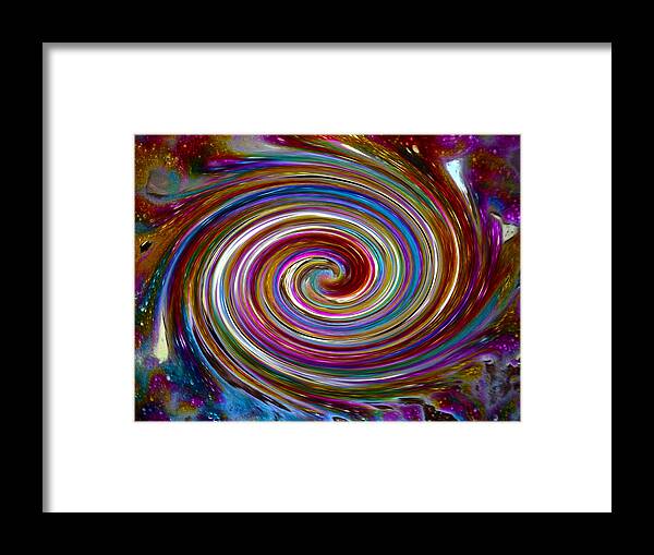 Bright Framed Print featuring the digital art Cyclone of Color by Tanya Jacobson-Smith