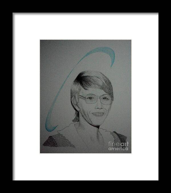 Portraits Framed Print featuring the drawing Cyndi by Kip Vidrine