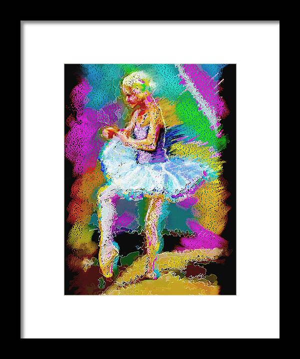 Ballet Framed Print featuring the painting Cynthia Ballet Self Portrait by Cynthia Sorensen