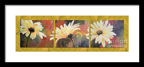 Daisies Framed Print featuring the painting Daisies Three by Susan Fisher