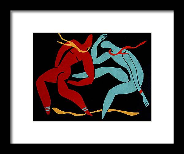 Dancers Framed Print featuring the mixed media Dancing Scissors 21 by Shoshanah Dubiner