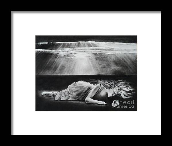 Darkness Framed Print featuring the drawing Darkness Falls Upon Me by Carla Carson