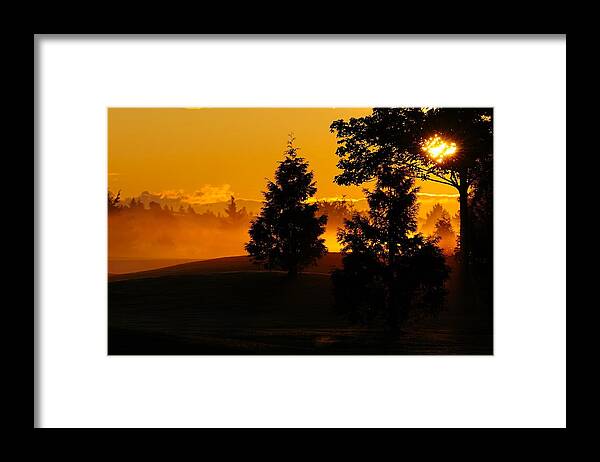 Red Framed Print featuring the photograph Dawn 1 by Martin Cooper