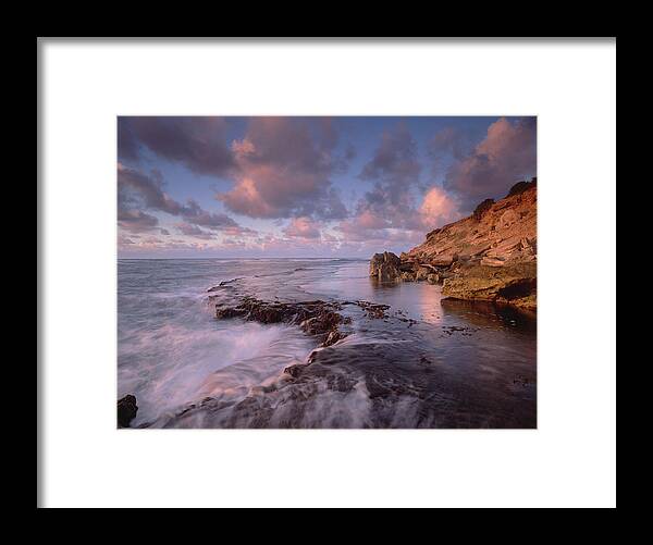 00174376 Framed Print featuring the photograph Dawn From The Base Of Makewehi Cliffs by Tim Fitzharris