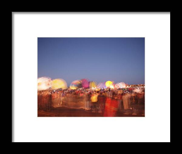 Albuquerque Ballon Fest Framed Print featuring the photograph Dawn Patrol Focusing by Joseph Mora
