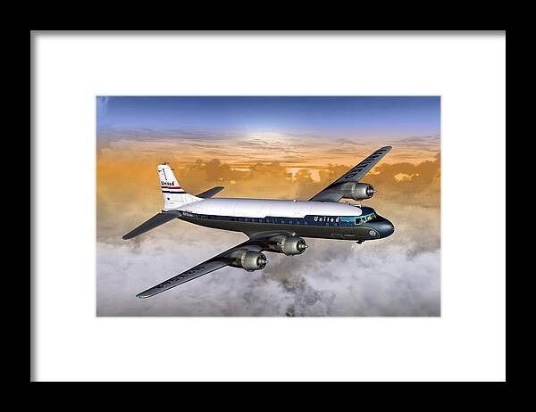 Aviation Framed Print featuring the digital art Dc6 17x11 02 by Mike Ray