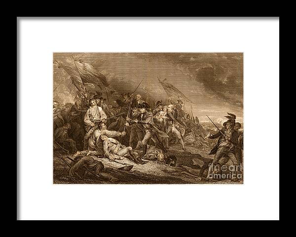 History Framed Print featuring the photograph Death Of General Warren, 1775 by Photo Researchers