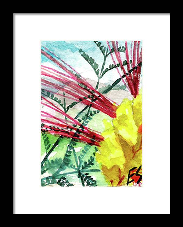 Bird Of Paradise Framed Print featuring the painting Desert Bird of Paradise by Eric Samuelson