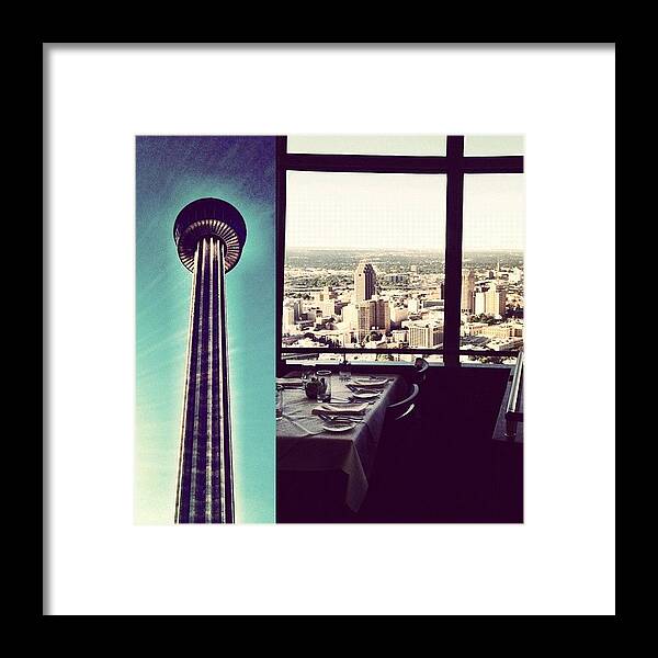  Framed Print featuring the photograph Dinner At The Tower Of The Americas by Nick Dean