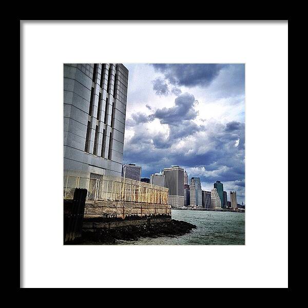 Skyscrapers Framed Print featuring the photograph Dock View Of Nyc by Natasha Marco