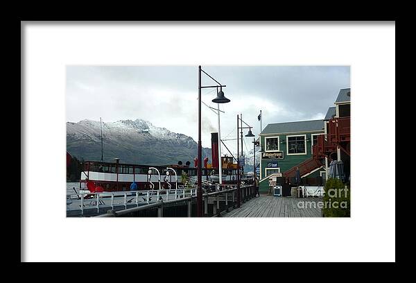 Queenstown Framed Print featuring the photograph Dockside in Queenstown by Therese Alcorn