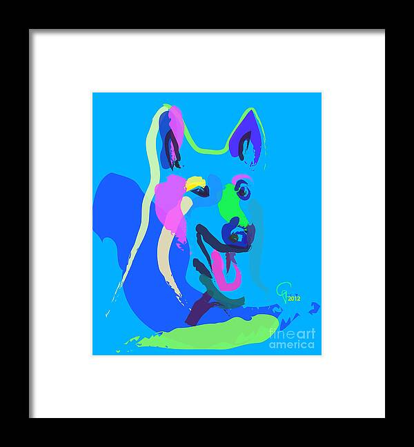 Pet Framed Print featuring the painting Dog - colour dog by Go Van Kampen