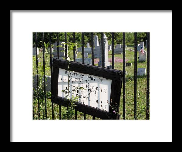 Graveyard Framed Print featuring the photograph Donations by Michele Nelson