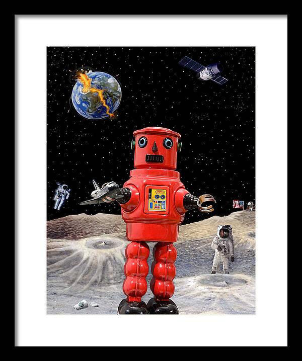 Robot Framed Print featuring the photograph Doomsday Escape by L S Keely