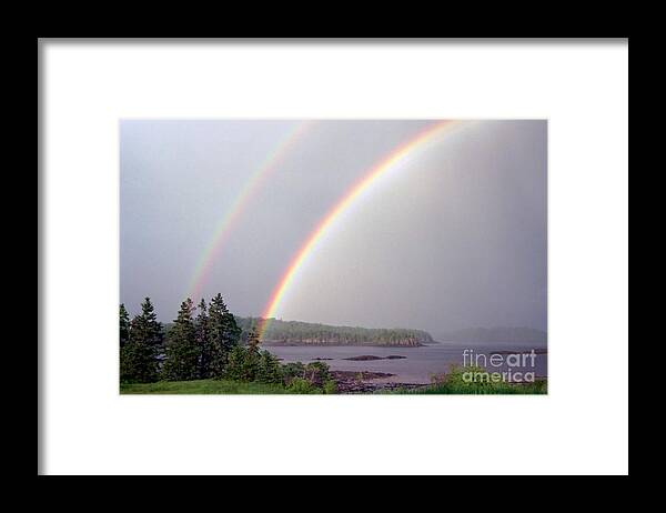 Double Rainbow Framed Print featuring the photograph Double Rainbow by Alana Ranney