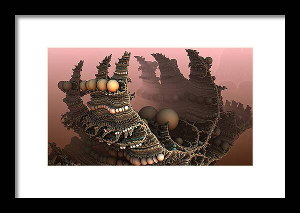 Mandelbulb Framed Print featuring the digital art Dragon Egg Mountain by Hal Tenny