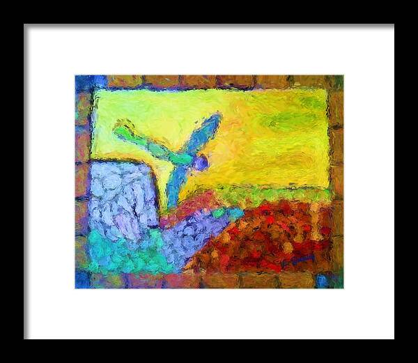 Dragonfly Framed Print featuring the digital art Dragonfly by Lessandra Grimley