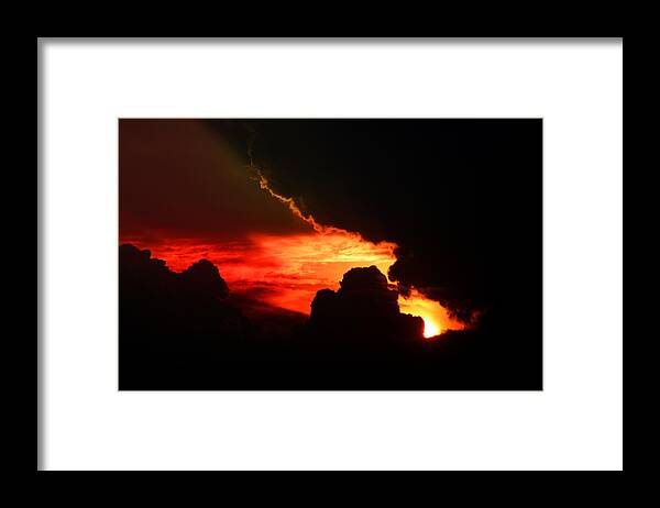 Air Framed Print featuring the photograph Dramatic sunset II by Emanuel Tanjala