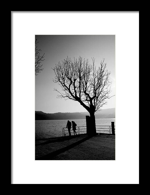  Framed Print featuring the photograph Dreaming in Front of the Lake by Donato Iannuzzi