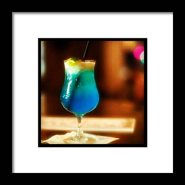 Vodka Framed Print featuring the photograph Drink Of The Day...blue Lagoon. #vodka by Mary Carter