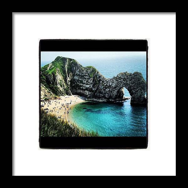 Durdledoor Framed Print featuring the photograph #durdledoor #beach #coast #dorset by Adam Coleman