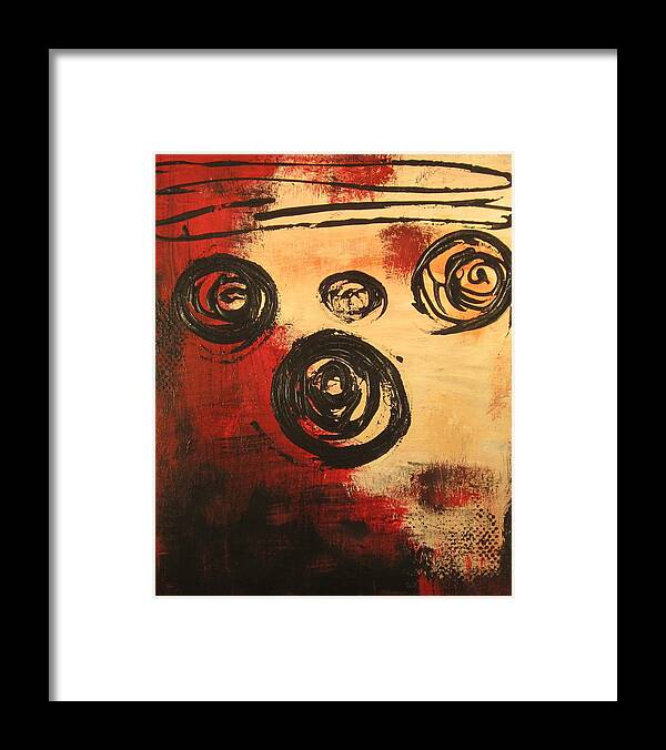 Abstract Framed Print featuring the painting Dynamic Red 2 by Kathy Sheeran