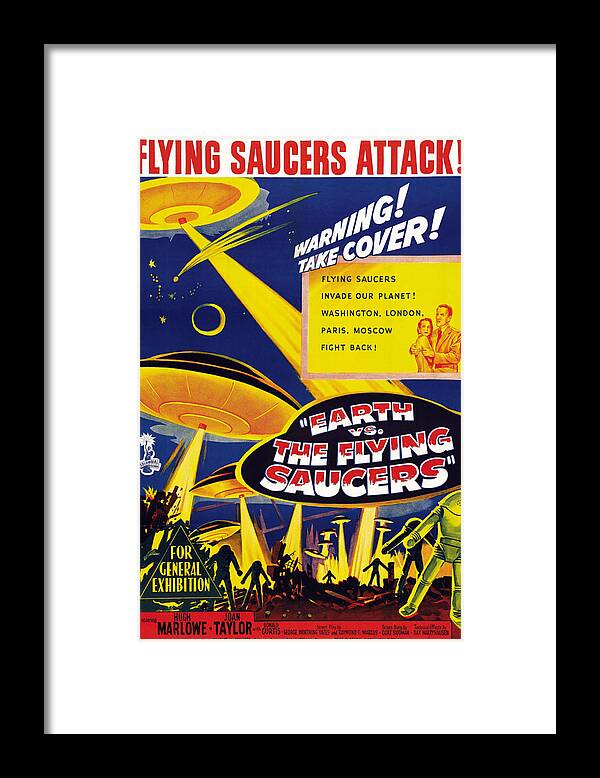 1950s Poster Art Framed Print featuring the photograph Earth Vs. The Flying Saucers, Joan by Everett