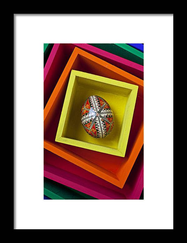 Easter Framed Print featuring the photograph Easter Egg In Box by Garry Gay