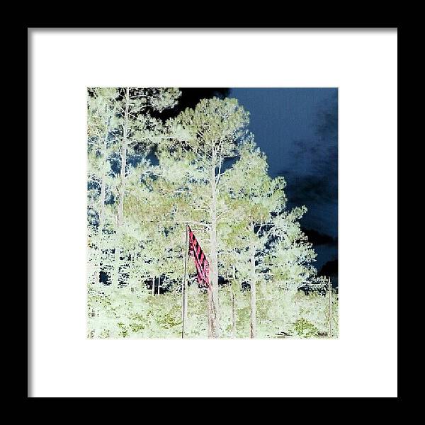 Igbest Framed Print featuring the photograph #effects#flag#landscape#sky by Yovonne Ahrens