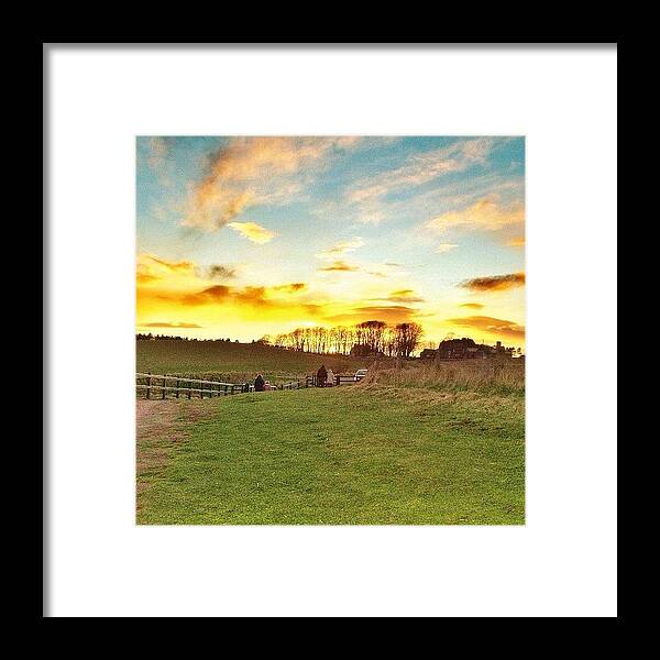 Landscape Framed Print featuring the photograph Eggyolk in Sky by Rishi Sood