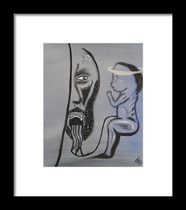 Profile Framed Print featuring the painting Ego and Id by Terrence McLean