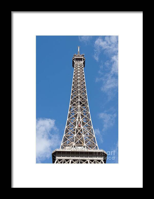 Tour Framed Print featuring the photograph Eiffel Tower spire by Fabrizio Ruggeri