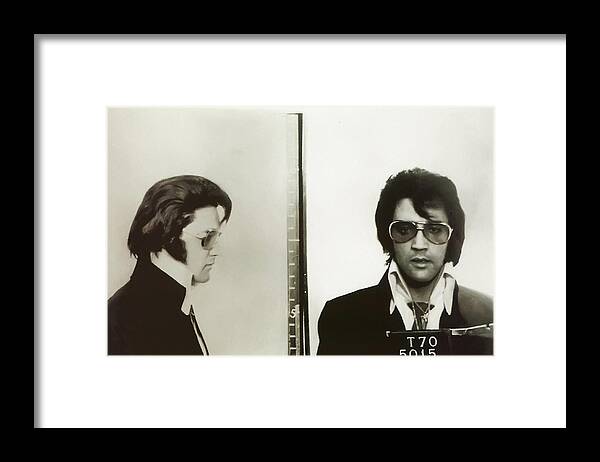 Elvis Mugshot 1970 Framed Print featuring the photograph Elvis Mugshot 1970 by Digital Reproductions