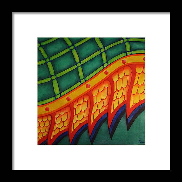 Abstract Design Color Framed Print featuring the painting Embellishments III by Paul Amaranto