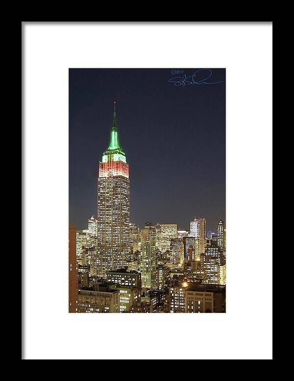 Empire State Building Framed Print featuring the photograph Empire Lights by S Paul Sahm