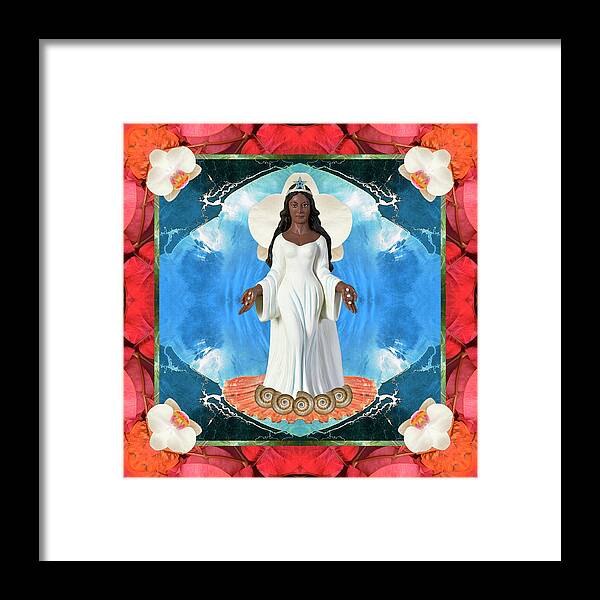 Mandalas Framed Print featuring the photograph Empress Aqua by Bell And Todd