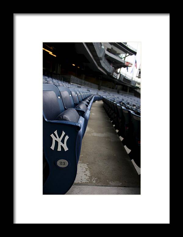 New York Yankees Framed Print featuring the photograph Empty Stadium 1 by Michael Albright