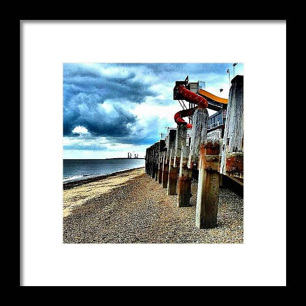 Blue Framed Print featuring the photograph End Of Britannia Pier #wood #pier by Invisible Man