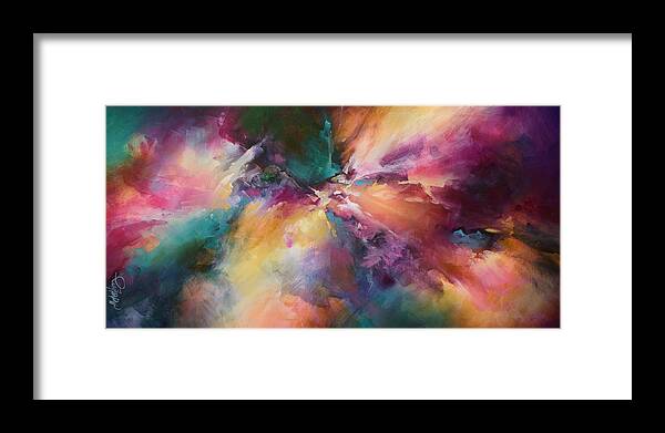 Abstract Painting Framed Print featuring the painting 'End of the Rainbow' by Michael Lang