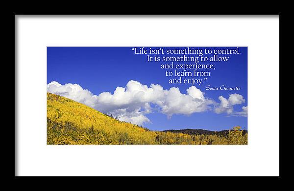 Quote Framed Print featuring the photograph Enjoy by Dana Kern