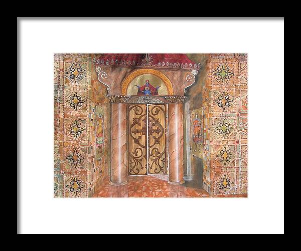Greek Framed Print featuring the painting Entrance by Constantinos Louca