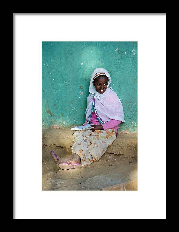 Ethiopia Framed Print featuring the painting Ethiopia-South School Girl by Robert SORENSEN