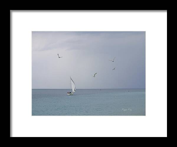 Lake Framed Print featuring the photograph Evening Sail by Peggy King