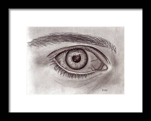 Sketch Eye Framed Print featuring the drawing Eye by Pat Moore