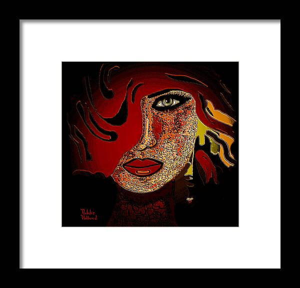 Face Framed Print featuring the mixed media Face 10 by Natalie Holland
